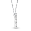 Thumbnail Image 2 of Diamond Cross Pendant Necklace 1 ct tw Round 14K White Gold 18"