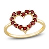 Thumbnail Image 0 of Natural Garnet Heart Ring 10K Yellow Gold