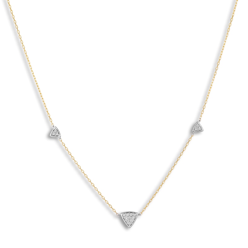 Le Vian Diamond Pendant Necklace 1/8 ct tw Round 14K Two-Tone Gold 17"