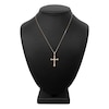 Thumbnail Image 2 of Diamond Cross Necklace 1/4 ct tw Round 14K Rose Gold