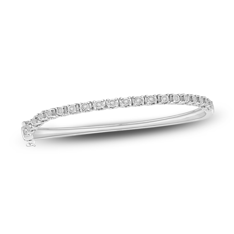 Diamond Bangle Bracelet 1/4 ct tw Round 14K White Gold