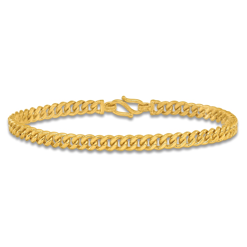 High-Polish Curb Chain Bracelet 24K Yellow Gold 7.5" 5.0mm