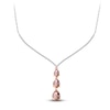 Thumbnail Image 1 of Kallati Pear-Shaped Natural Morganite & Diamond Y-Neck Necklace 1/4 ct tw 14K Two-Tone Gold
