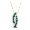 Thumbnail Image 0 of Kallati Emerald & Diamond Curve Necklace 3/8 ct tw 14K Yellow Gold 18"