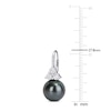 Thumbnail Image 1 of Tahitian Cultured Freshwater Pearl & White Lab-Created Sapphire Earrings 1/20 ct tw Round 10K White Gold
