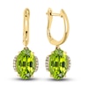 Thumbnail Image 0 of LALI Jewels Natural Peridot Earrings 1/15 ct tw Diamonds 14K Yellow Gold