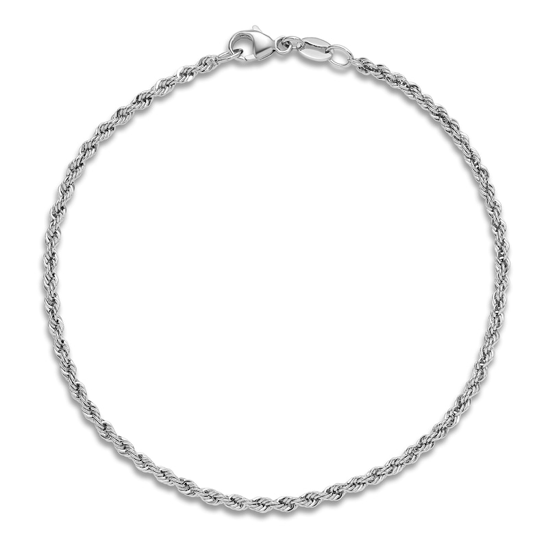 Solid Rope Chain Bracelet Platinum 7.5" 2.2mm