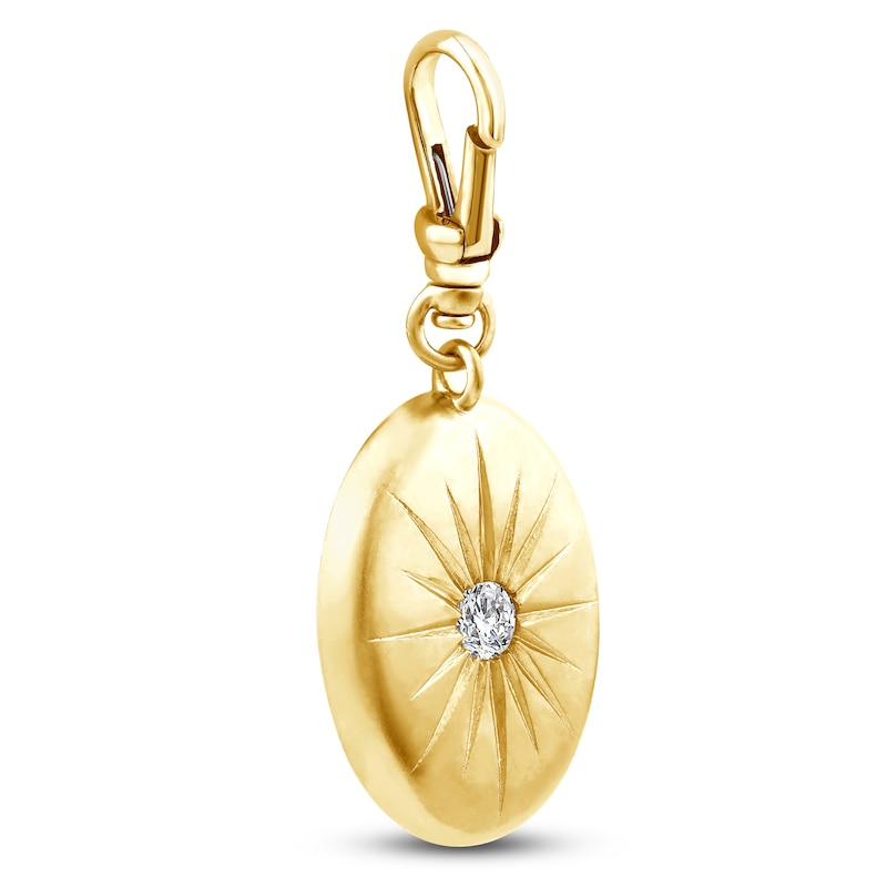 Charm'd by Lulu Frost Diamond Puffed Oval Charm 1/6 ct tw 10K Yellow Gold