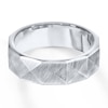 Thumbnail Image 0 of Faceted Wedding Band White Tungsten Carbide 7mm
