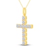 Thumbnail Image 1 of Diamond Cross Pendant Necklace 1-1/4 ct tw 14K Yellow Gold