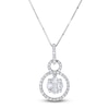 Thumbnail Image 0 of Princess, Marquise & Round-Cut Diamond Pendant Necklace 1/2 ct tw 14K White Gold 18"