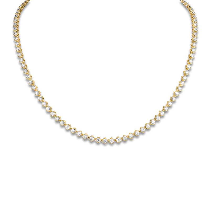 A Link Diamond Tennis Necklace 6-3/8 ct tw 18K Yellow Gold