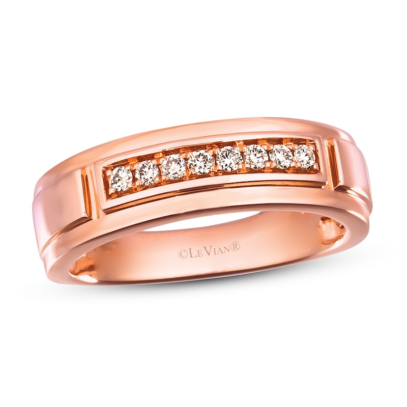 Le Vian Men's Diamond Ring 1/6 ct tw 14K Strawberry Gold