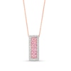 Thumbnail Image 0 of Kallati Round-Cut Natural Pink Sapphire Necklace 1/3 ct tw Diamonds 14K Rose Gold 18"