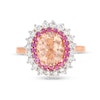 Thumbnail Image 3 of Kallati Oval-Cut Natural Morganite & Round-Cut Natural Pink Sapphire Ring 3/4 ct tw Diamonds 14K Rose Gold