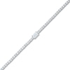 Thumbnail Image 1 of Lab-Created Diamond Tennis Bracelet 4 ct tw Emerald/Round 14K White Gold 7"