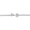 Thumbnail Image 2 of Lab-Created Diamond Tennis Bracelet 4 ct tw Emerald/Round 14K White Gold 7"