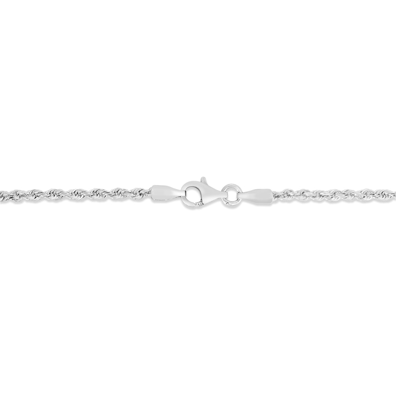Solid Diamond-Cut Rope Chain Necklace 14K White Gold 20" 2.0mm