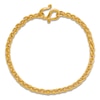 Thumbnail Image 3 of High-Polish Wheat Chain Bracelet 24K Yellow Gold 7.5" 4.0mm