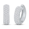 Thumbnail Image 1 of Diamond Huggie Hoop Earrings 3/4 ct tw Round 14K White Gold