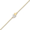 Thumbnail Image 1 of Diamond Double Heart Bracelet 1/20 ct tw 14K Yellow Gold 5"