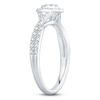 Thumbnail Image 1 of Multi-Diamond Heart Halo Promise Ring 1/5 ct tw 10K White Gold