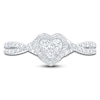 Thumbnail Image 2 of Multi-Diamond Heart Halo Promise Ring 1/5 ct tw 10K White Gold