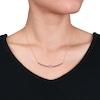 Thumbnail Image 3 of Natural Amethyst Heart Bar Necklace 10K Rose Gold 17"