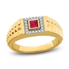 Thumbnail Image 0 of Men's Natural Ruby Ring 1/8 ct tw Round 14K Yellow Gold