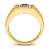 Thumbnail Image 1 of Men's Natural Ruby Ring 1/8 ct tw Round 14K Yellow Gold