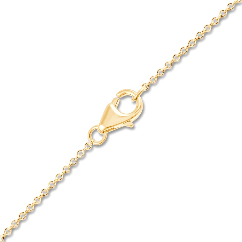 Children's Cultured Pearl & Diamond Necklace 1/20 ct tw 14K Yellow Gold 13"