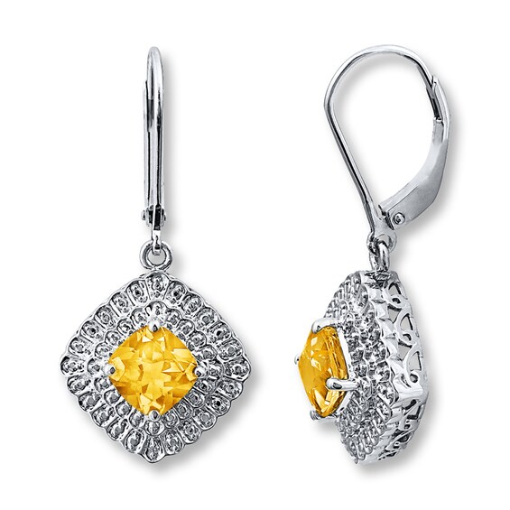 Citrine Earrings Diamond Accents Sterling Silver Jared Citrine Earrings Diamond Accents Sterling Silver Jared