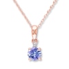 Thumbnail Image 0 of Tanzanite Necklace Diamond Accent 10K Rose Gold
