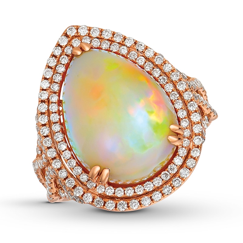 Le Vian Opal Ring 1-1/8 ct tw Diamonds 18K Strawberry Gold