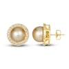 Thumbnail Image 1 of Le Vian South Sea Cultured Pearl Earrings 3/4 ct tw Diamonds 14K Honey Gold