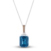 Thumbnail Image 0 of Le Vian Natural Blue Topaz Pendant Necklace 1/6 ct tw Diamonds 14K Vanilla Gold 19"