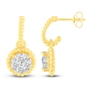 Thumbnail Image 0 of Diamond Rope Huggie/Dangle Earrings 1 ct tw 14K Yellow Gold