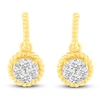 Thumbnail Image 2 of Diamond Rope Huggie/Dangle Earrings 1 ct tw 14K Yellow Gold