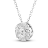 Thumbnail Image 1 of Diamond Halo Pendant Necklace 1/2 ct tw 14K White Gold