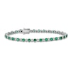 Thumbnail Image 0 of Natural Emerald & Diamond Bracelet 1/3 ct tw 14K White Gold