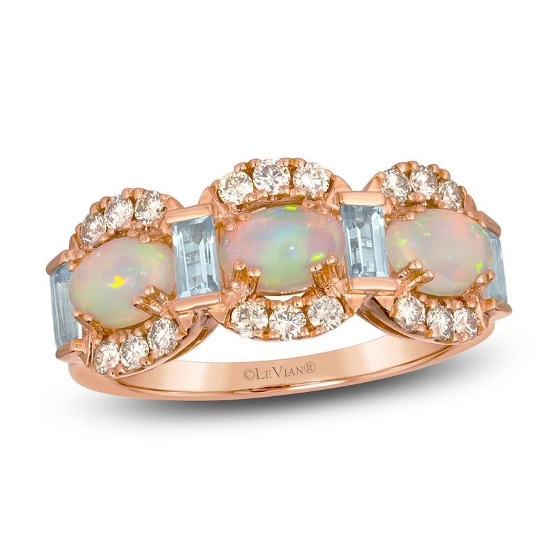 Le Vian Natural Opal, Natural Topaz  & Diamond Ring 3/8 ct tw 14K Strawberry Gold