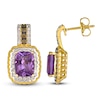 Thumbnail Image 0 of Le Vian Natural Amethyst & Diamond Earrings 1/2 ct tw 14K Honey Gold