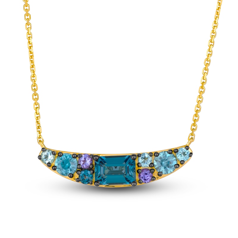 Le Vian Mare Azzurro Natural Multi-Gemstone Necklace 14K Honey Gold 19"