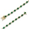 Thumbnail Image 1 of LALI Jewels Oval-Cut Natural Emerald & Diamond Tennis Bracelet 1/4 ct tw 14K Yellow Gold 7.5"