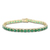 Thumbnail Image 0 of LALI Jewels Oval-Cut Natural Emerald & Diamond Tennis Bracelet 5/8 ct tw 14K Yellow Gold