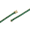 Thumbnail Image 1 of LALI Jewels Oval-Cut Natural Emerald & Diamond Tennis Bracelet 5/8 ct tw 14K Yellow Gold