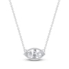 Thumbnail Image 0 of Marquise-Cut Lab-Created Diamond Bezel-Set Solitaire Necklace 1 ct tw 18K White Gold 18" (F/VS2)