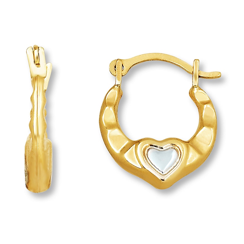 Children's Hoop Earrings 14K Two-Tone Gold