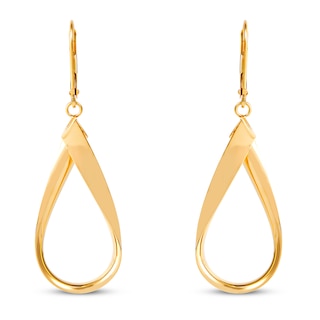 14K Yellow Gold Fish Hook Leverback Earrings Lever Back Drop Dangle Outdoor  Nature: 31937652195397