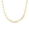 Thumbnail Image 0 of Italia D'Oro Hollow Paper Clip Chain Necklace 14K Yellow Gold 24"
